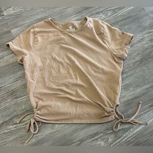 Hollister Tan Short Sleeve Knot Tee Medium